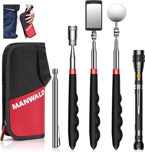 Telescoping Magnetic Pickup Tool Set with Portable Bag, Extendable Flashlight with 360° Inspection Mirror, Christmas Gifts Stocking Stuffers for Men, Mechanics, and Handymen, Blue in Kuwait