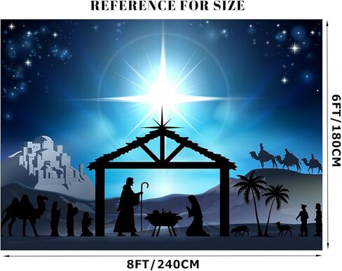 7x5FT Christmas Backdrop Christmas Nativity Backdrop Nativity Scene Backdrop Christmas Party Decor F229 in Kuwait