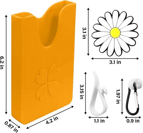 Complete Bogg Bag Accessories Set - Silicone Phone Holder, Dual Key Holder Inserts, and Trendy Bag Charm (Yellow) in Saudi Arabia