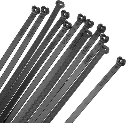 MECCANIXITY Cable Zip Ties 5/16 Inch, 100 Pcs 16 Inch Metal Tooth Self-locking Wire Ties for Cord Management Indoor Outdoor, Tensile Strength 100 lbs, Black in Kuwait