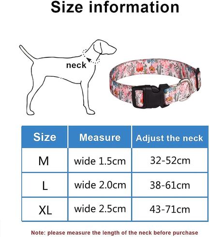 Dog Collar for Small Medium Large Dogs, Cute Girl Dog Pet Collar Soft Adjustable Fancy Floral Girl Puppy Dog Collars Walking Running Training (M, Black) in Saudi Arabia
