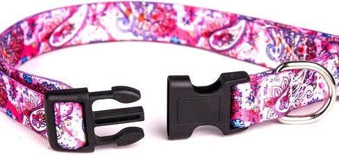 Dog Collar for Small Medium Large Dogs, Cute Girl Dog Pet Collar Soft Adjustable Fancy Floral Girl Puppy Dog Collars Walking Running Training (M, Black) in Saudi Arabia