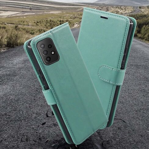حافظة محفظة MONASAY متوافقة مع هاتف Galaxy A23 5G، [واقي شاشة زجاجي متضمن] [حجب RFID] غطاء هاتف خلوي من الجلد القابل للطي مع حامل بطاقة الائتمان، أرجواني in Kuwait