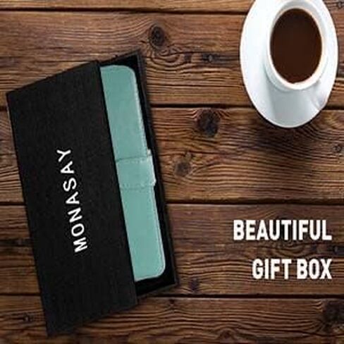 حافظة محفظة MONASAY متوافقة مع هاتف Galaxy A23 5G، [واقي شاشة زجاجي متضمن] [حجب RFID] غطاء هاتف خلوي من الجلد القابل للطي مع حامل بطاقة الائتمان، أرجواني in Kuwait