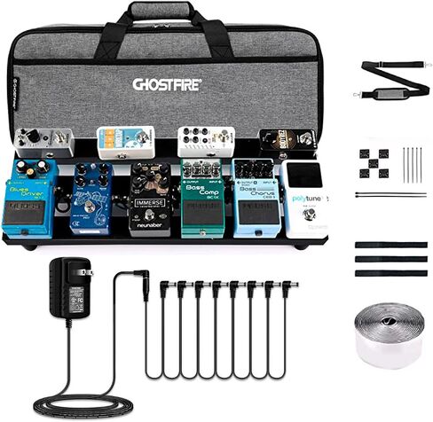Ghost Fire Guitar Pedal Board Aluminum Alloy 1.76lb Super light Effect Pedalboard 19.8''x11.5'' with Carry Bag,SPL-04 and Power Supply GS10-SE in Kuwait