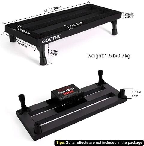 Ghost Fire Guitar Pedal Board Aluminum Alloy 1.76lb Super light Effect Pedalboard 19.8''x11.5'' with Carry Bag,SPL-04 and Power Supply GS10-SE in Kuwait