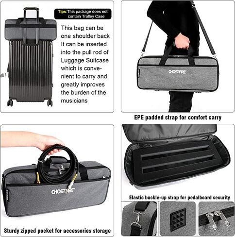 Ghost Fire Guitar Pedal Board Aluminum Alloy 1.76lb Super light Effect Pedalboard 19.8''x11.5'' with Carry Bag,SPL-04 and Power Supply GS10-SE in Kuwait