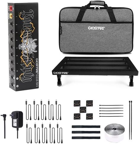 Ghost Fire Guitar Pedal Board Aluminum Alloy 1.76lb Super light Effect Pedalboard 19.8''x11.5'' with Carry Bag,SPL-04 and Power Supply GS10-SE in Kuwait