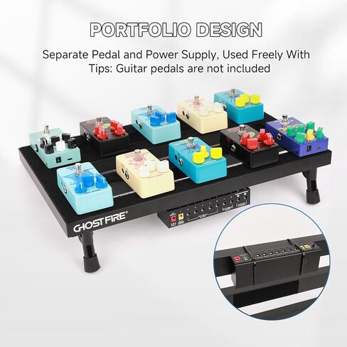 Ghost Fire Guitar Pedal Board Aluminum Alloy 1.76lb Super light Effect Pedalboard 19.8''x11.5'' with Carry Bag,SPL-04 and Power Supply GS10-SE in Kuwait