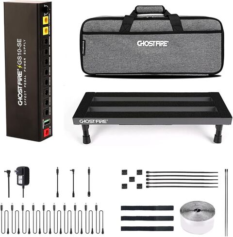 Ghost Fire Guitar Pedal Board Aluminum Alloy 1.76lb Super light Effect Pedalboard 19.8''x11.5'' with Carry Bag,SPL-04 and Power Supply GS10-SE in Kuwait