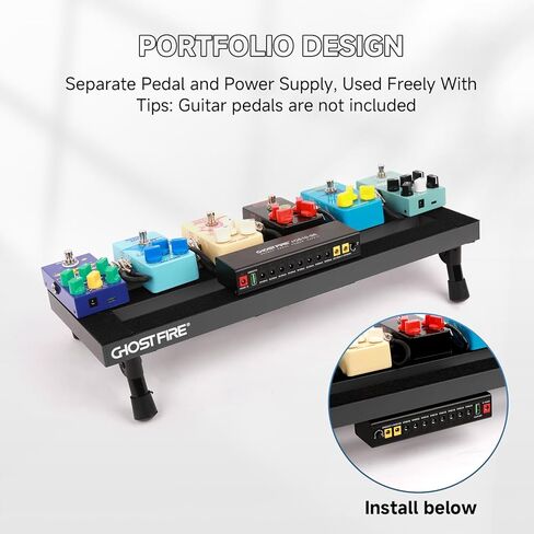 Ghost Fire Guitar Pedal Board Aluminum Alloy 1.76lb Super light Effect Pedalboard 19.8''x11.5'' with Carry Bag,SPL-04 and Power Supply GS10-SE in Kuwait