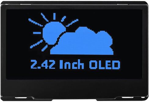 وحدة عرض OLED مقاس 2.42 بوصة - دقة 128 × 64، اتصال SPI/I2C، متوافقة مع Raspberry Pi، Arduino، شريحة تشغيل SSD1309 مع حافظة معدنية (أزرق) in Saudi Arabia