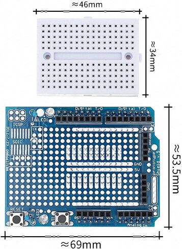 RedTagCanada UNO R3 Proto Shield Prototype Expansion Board with SYB-170 Mini Breadboard Based for Arduino UNO R3 ProtoShield (2 Pieces, Expansion Board with SYB-170 Mini) in Saudi Arabia
