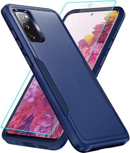 حافظة لهاتف Galaxy S20 FE 5G مع حماية الشاشة: حافظة هاتف خلوي واقية شديدة التحمل مقاومة للصدمات والخدش لهاتف Samsung Galaxy S20 FE 5G-أسود in Kuwait