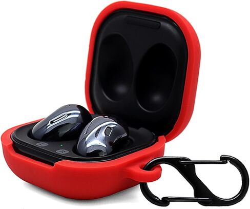 حافظة لطيفة لسماعات الرأس لهاتف Samsung Galaxy Buds FE(2023)/Buds 2 Pro(2022)/Buds 2(2022)/Buds pro(2021)/Buds Live(2020)، غطاء وسائد أذن من السيليكون مع قلادة مطابقة (أحمر) in Kuwait