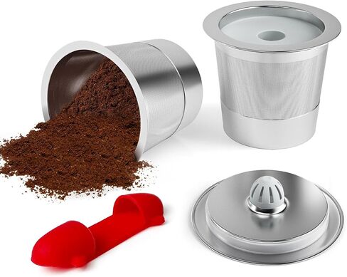 أكواب LIHONG قابلة لإعادة الاستخدام من أجل Keurig، أوعية قهوة قابلة لإعادة الاستخدام من الفولاذ المقاوم للصدأ، أكواب معدنية K متوافقة فقط مع ماكينات صنع القهوة K 1.0 in Saudi Arabia