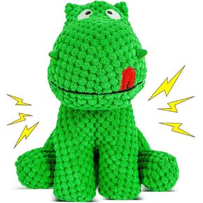 Squeaky Dog Toys for Large Dogs, Stuffed Hippo Dog Plush Toys to Keep Them Busy, Tough Dog Chew Toys for Aggressive Chewers, Interactive Dog Toys for Large Medium Small Dogs