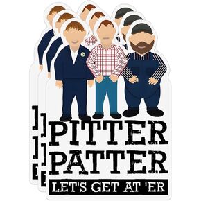 (Pack of 3) Pitter Patter Let's Get at Er Minimalist Sticker, 4x3 Inch