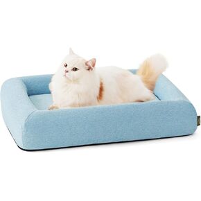 Orthopedic Large Dog Bed for Large Sized Dogs - Washable Dog Sofa Bed with Removable Supportive Foam Bolster, Linen Waterproof Cover & Non Skid Bottom, Green