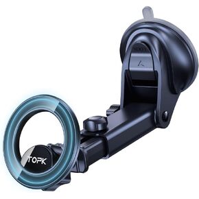 TOPK for MagSafe Phone Car Mount, Magnetic Car Phone Holder for Windshield and Dashboard, Strong Suction Adjustable Long Arm with Strongest Magnet, Car Cradle for iPhone 15/14/13/12 Series
