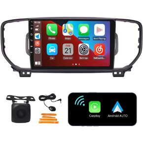 [2G+32G] Carplay Android Auto Touchscreen Autoradio Car Stereo GPS Navigation FM Radio Head Unit WiFi Mirror Link Multimedia Player GPS Radio DSP for kia kx5 sportage 2016-2018 Black