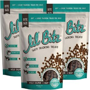 Lil' Bitz Flame Roasted Chicken Training Treats for All Dog Breeds - Low Calories, Grain Free, Natural Ingredients, NASC Compliance - Perfect Reward for Dogs of Every Size (4 oz)