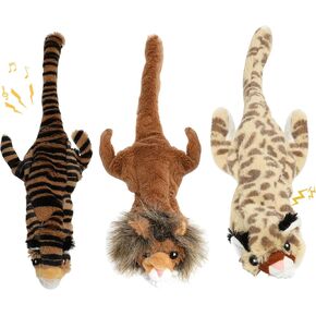 Spot Skinneeez Jungle Characters Stuffing Free Squeaky Dog Toys, 14inch, 3 pcs