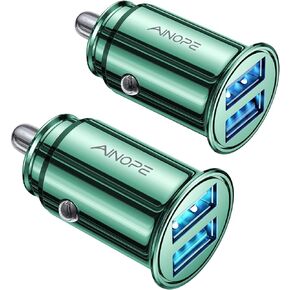 AINOPE 2 حزمة شاحن سيارة صغير سريع، 4.8A محول شاحن سيارة معدني مناسب تمامًا، شاحن سيارة USB مزدوج المنفذ متوافق مع iPhone 14 13 12 Pro Max 8 Plus 7 6s، Samsung Galaxy S23/10/9/8/7، iPad Kindle in Kuwait