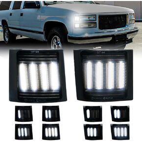 مصابيح LED للعلامات الجانبية المتسلسلة للشاحن 2015-2023. ضوء حاجز LED أمامي وخلفي، عدسة مدخنة، وظيفة مصباح وقوف السيارات الأبيض، متوافق مع شاحن SXT، لـ Scatpack، لـ SRT Hellcat، 4 قطع in Kuwait