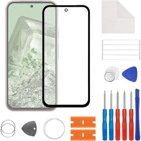New Front Outer Lens Glass Screen Replacement for Pixel 8A with Free Repair Tools Kit.(No LCD Touch ＆ Digitizer)