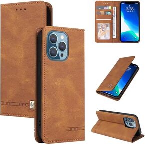 iPhone 13 Pro Max Case 6.7 inch with [Shockproof TPU Interior Case] Credit Card Holder, iPhone 13 Pro Max Wallet Flip Case PU Flip Folio Book Full Body Protection iPhone Case (Blue)