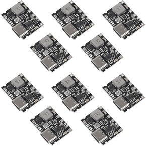 10pcs Type-C 18650 Lithium 3.7V 4.2V Battery Charger Board DC-DC Step Up Boost Module TP4056 DIY Kit Parts