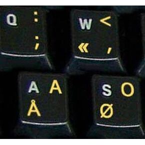 Dvorak Programmer Transparent with Yellow Lettering Stickers for PC Keyboards LAPTOPS Desktop