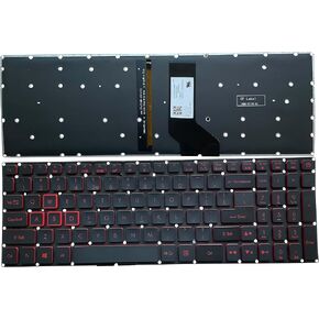 KB US Layout Notebook Keyboard for Acer Nitro 5 AN515 AN515-51 AN515-52 AN515-53 Series Laptop P/N: N17C1 N16C7 Series red Font, with Backlight, Frameless