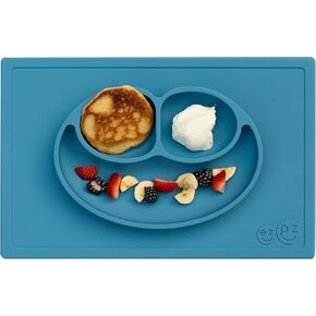 ezpz Happy Mat (Blush) New Version - 100% Silicone Suction Plate with Built-in Placemat for Toddlers + Preschoolers - Divided Plate - Dishwasher Safe - 24 Months+ in Kuwait