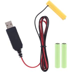 AAA Battery Eliminator Power Supply Adapter, 2m USB Power Supply Cable,1.5V - 6V, 4 Types for Choose, Replace 1 to 4pcs AAA Battery