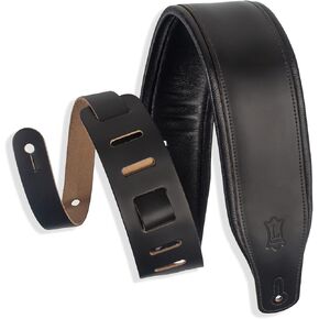 Levy's Leathers Amped Leather Series 3" Wide Top Grain Leather Guitar Straps; White and Black Panda (M26PD-WHT_BLK)