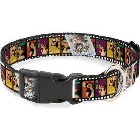 Buckle-Down Dog Collar Plastic Clip Gremlins Gizmo Filmstrip Poses Multi Color 8 to 12 Inches 0.5 Inch Wide