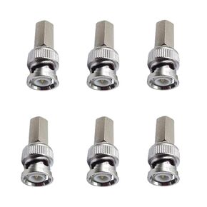 6PCS BNC Male Connector, Twist-on Coaxial RG59 BNC Male Plug Coaxial Cable Adapter Connector for CCTV Home Security Camera Antena System