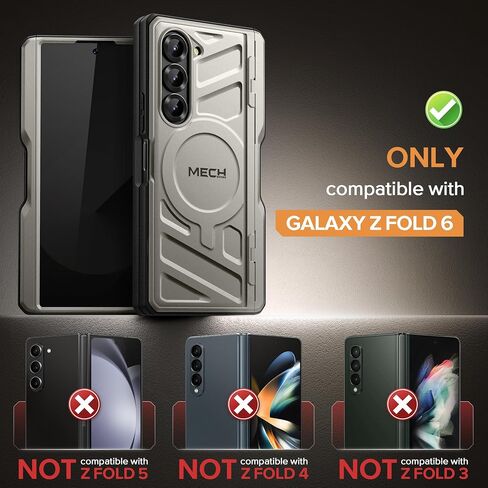 TONGATE Magnetic for Z Fold 6 Case with S Pen Holder & Stand, [Compatible with MagSafe] Heavy Duty Phone Case Built in Privacy Screen Protector & Belt Clip for Samsung Galaxy Z Fold 6 5g 2024, Black in Saudi Arabia