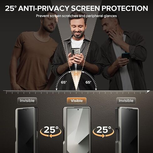 TONGATE Magnetic for Z Fold 6 Case with S Pen Holder & Stand, [Compatible with MagSafe] Heavy Duty Phone Case Built in Privacy Screen Protector & Belt Clip for Samsung Galaxy Z Fold 6 5g 2024, Black in Saudi Arabia