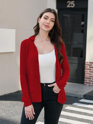 IDEALSANXUN Womens Knit Blazer Casual Lightweight Spring Fall Sweater Jackets Cardigan Coat in Kuwait