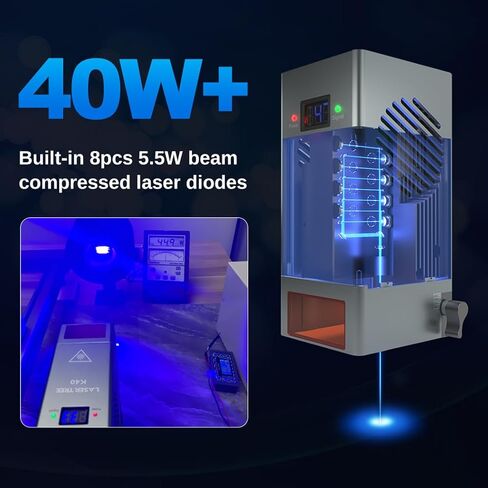 Laser Tree Laser Cutter Module, 60000mW(60W+) Output Power Laser Module, Switchable Diode Laser Module for Laser Engraver, Designed for Powerful Cutting, Higher Accuracy Laser Module with Air Assist in Saudi Arabia