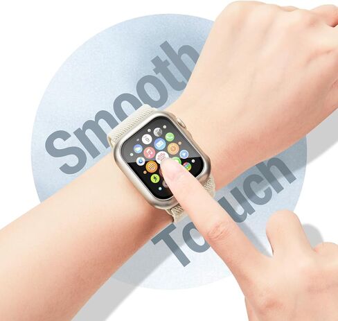 3 في 1 متوافقة مع سوار ساعة أبل 40 ملم 41 ملم 44 ملم 45 ملم مع حافظة وواقي شاشة، حزام رياضي بحلقة نايلون قابلة للتمدد وغطاء مع زجاج مقسى لسلسلة iWatch SE SE2 9 8 7 6 5 4 للرجال والنساء in Kuwait