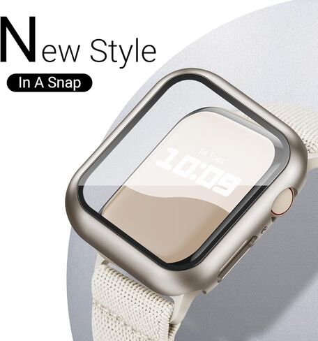 3 في 1 متوافقة مع سوار ساعة أبل 40 ملم 41 ملم 44 ملم 45 ملم مع حافظة وواقي شاشة، حزام رياضي بحلقة نايلون قابلة للتمدد وغطاء مع زجاج مقسى لسلسلة iWatch SE SE2 9 8 7 6 5 4 للرجال والنساء in Kuwait