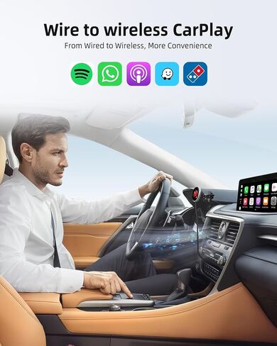 Ottocast Wireless CarPlay Adapter - CarPlayClip CarPlay Wireless Adapter with Visual Smart Screen, Mini Car Play Adapter Quickly Converts Wired CarPlay to Wireless CarPlay for OEM Wired CarPlay Cars in Saudi Arabia