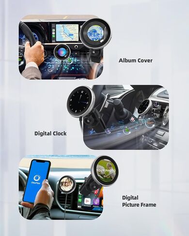 Ottocast Wireless CarPlay Adapter - CarPlayClip CarPlay Wireless Adapter with Visual Smart Screen, Mini Car Play Adapter Quickly Converts Wired CarPlay to Wireless CarPlay for OEM Wired CarPlay Cars in Saudi Arabia
