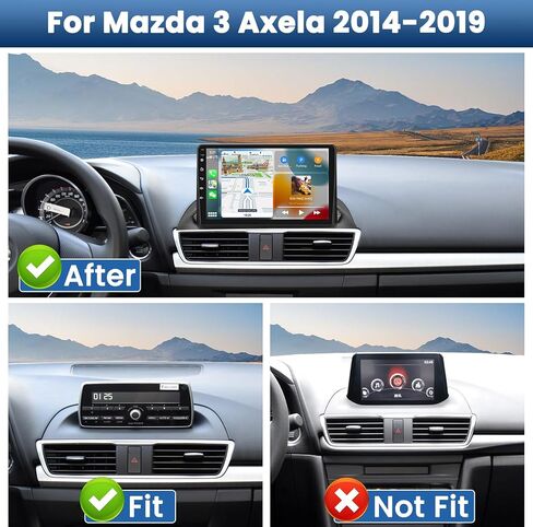 UNITOPSCI 2G+64G Android 13 Car Radio for Mazda 3 Axela 2014-2019 Wireless Apple CarPlay Android Auto GPS Navigation Bluetooth 9 Inch Touch Screen Mirror Link WiFi/FM/RDS/USB/SWC + Backup Camera Mic in Saudi Arabia