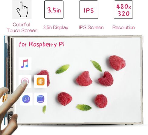 شاشة لمس ملونة Yoidesu مقاس 3.5 بوصة لشاشة HDMI LCD IPS بدقة 480x320 لجميع إصدارات اللوحات الأم، مريحة وسهلة الاستخدام in Saudi Arabia