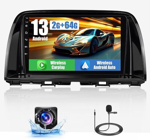 ستيريو سيارة 8-Core 4+64G Android 13 لسيارة Mazda CX5 2012-2015 (مع شاشة) ترقية راديو، شاشة لمس عالية الدقة 9 بوصة مع CarPlay اللاسلكي وAndroid Auto، كاميرا احتياطية AHD، وصلة مرآة، ملاحة GPS in Saudi Arabia